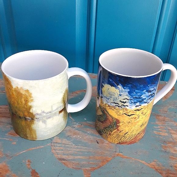 Art Mugs Monet Van Gogh Mug Set of 2 Impressionist Artist Museum Coffee Cups - Picture 3 of 10